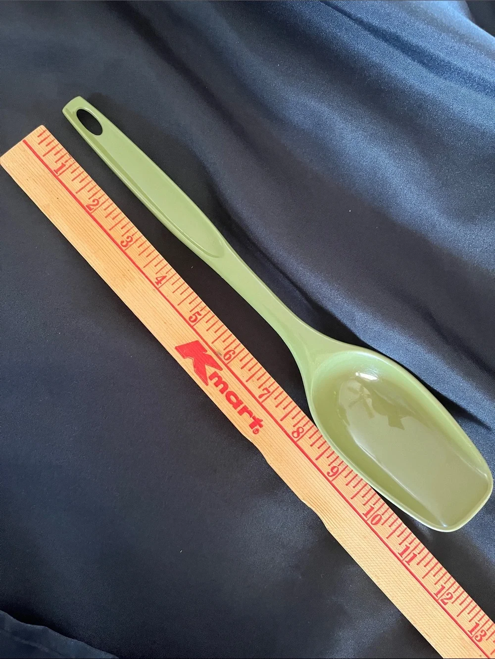 Vtg FOLEY Nylon 11” Serving Spoon AVOCADO GREEN Retro Kitchen Utensil 70s MCM
